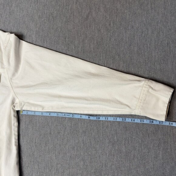 NorthCrest Womens White Full Zip Denim Jacket Long Sleeve Chest Pockets Sz Large - Picture 13 of 16